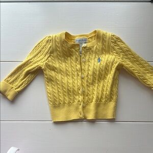 Ralph Lauren Yellow Cable Knit Cardigan